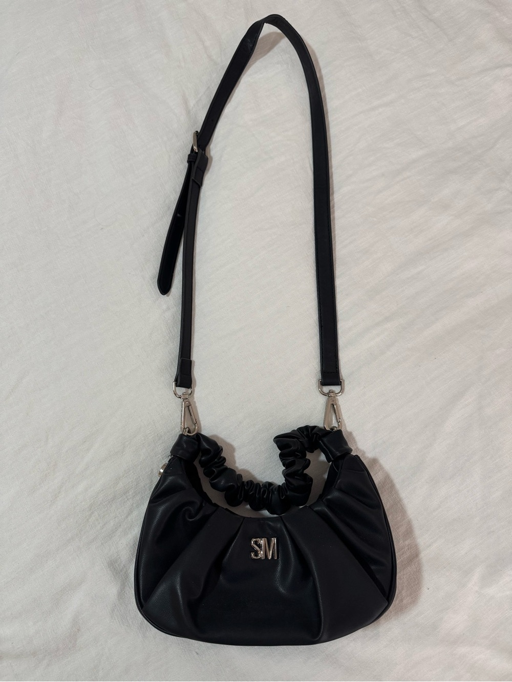 Steve Madden Black Ruched Shoulder Bag